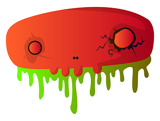 Image showing Big scary red cartoon skull vector illustartion on white backgro