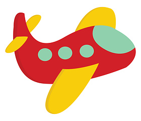 Image showing A cute little red airplane vector or color illustration