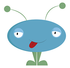 Image showing An oval alien monster vector or color illustration