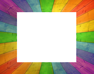 Image showing bright frame from wooden boards isolated