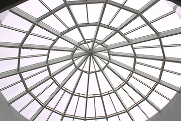 Image showing modern house-top in supermarket with metal beams