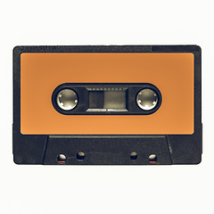 Image showing Vintage looking Tape cassette orange label