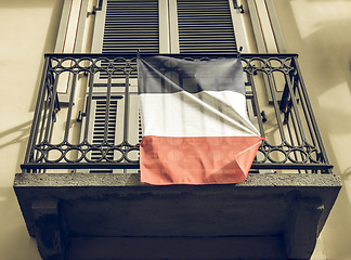 Image showing Vintage looking French flag