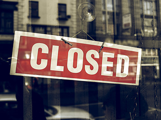 Image showing Vintage looking Closed sign