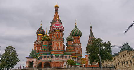 Image showing Saint Basil\'s (Resurrection) Cathedral tops on the Moscow Russia. Red Square.