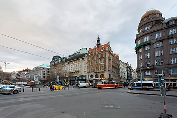 Image showing Advent time Christmas market at Wenceslas square, Prague