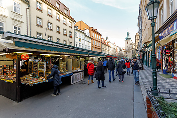 Image showing Souvenir shop at famous Havel Market in second week of Advent in