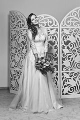 Image showing beautiful girl in wedding gown