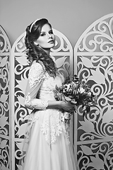 Image showing beautiful girl in wedding gown