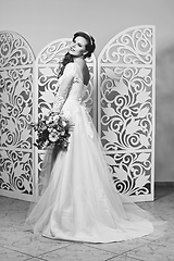 Image showing beautiful girl in wedding gown