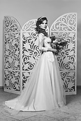 Image showing beautiful girl in wedding gown