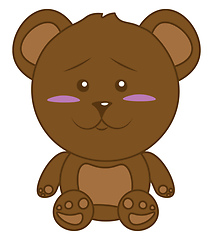 Image showing A cute brown teddy bear soft toy loved by all kids vector color 