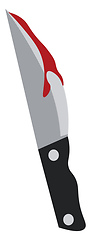 Image showing A sharp knife smudged in red blood vector color drawing or illus