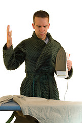 Image showing Ironing Male