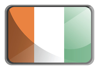 Image showing Vector illustration of Côte Ivoire flag on white background.