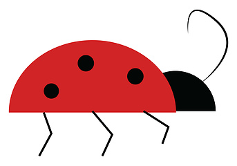 Image showing A red bug vector or color illustration