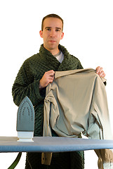 Image showing Guy Ironing