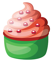Image showing Redvelvet cupcake with chocolate frostingillustration vector on 
