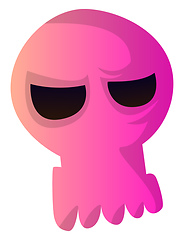 Image showing Angry pink cartoon skull vector illustartion on white background