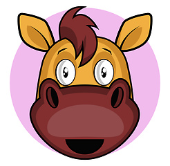 Image showing Simple cartoon horse vector illustartion on white background