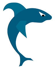 Image showing A blue shark in jumping out of water vector or color illustratio