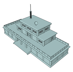 Image showing 3D vector illustration on white background  of a military barrac