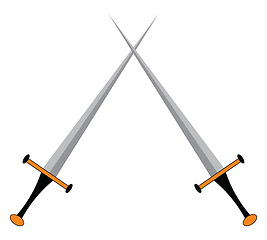 Image showing Two sharp weapons used for the combat sports called fencing vect