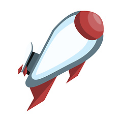 Image showing White and red rocket vector illustration on white background