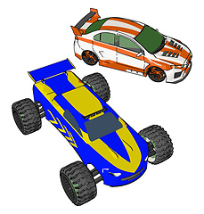 Image showing The Battery operated car vector or color illustration