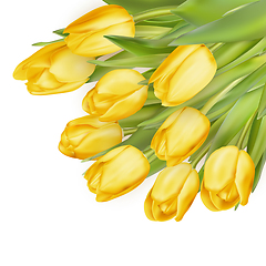 Image showing Bouquet of yellow tulips. EPS 10