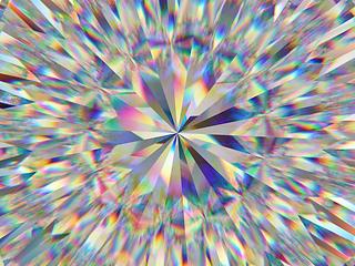 Image showing diamond structure extreme closeup and kaleidoscope