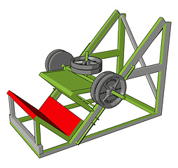 Image showing 3D vector illustration of a red and green gym weight lifting dev