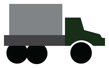 Image showing A commercial truck vector or color illustration