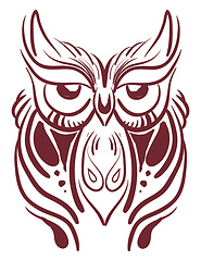 Image showing An old owl vector or color illustration