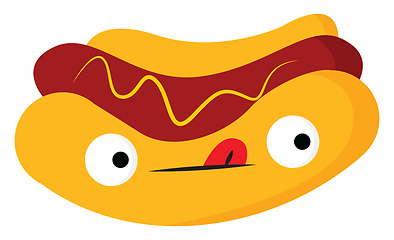 Image showing The cute and yummy hotdog vector or color illustration