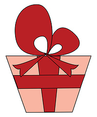 Image showing Clipart of a red-colored gift box vector or color illustration