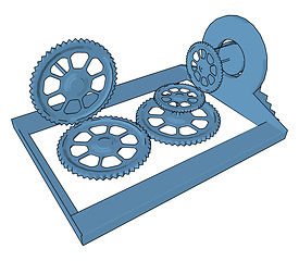 Image showing Four Sprocket Wheels Picture vector or color illustration