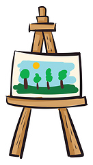 Image showing Easel with canvas vector illustration on white background 