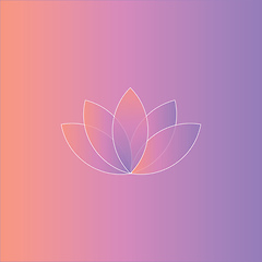 Image showing Portrait of a white lotus over a pink gradient background vector