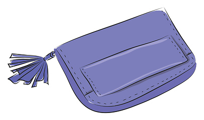 Image showing Violet kids wallet with pocket  vector illustration on white bac