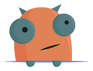 Image showing An orange monster with grey eyes looks scary vector or color ill