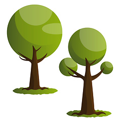 Image showing Couple of green trees vector illustration on white background