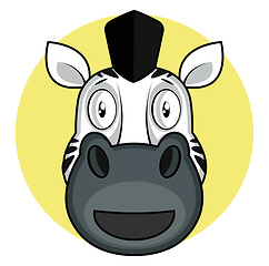 Image showing Happy cartoon zebra vector illustartion on white background