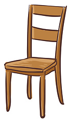 Image showing A brown wooden chair vector or color illustration