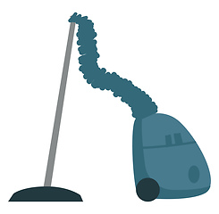 Image showing Blue vacuum cleaner illustration color vector on white backgroun