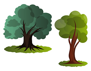 Image showing Couple of green trees vector illustration on white background