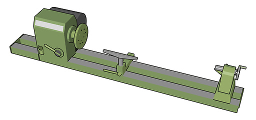 Image showing Industrial green and grey lathe vector illustration on white bac