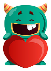 Image showing Green monster sharing love vector illustration