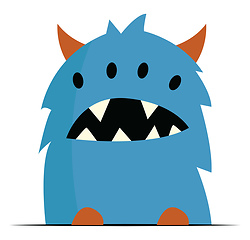 Image showing A blue monster with sharp teeth vector or color illustration