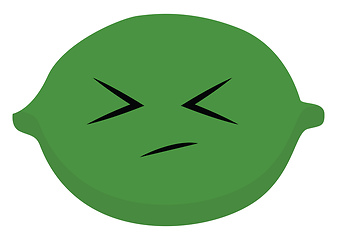 Image showing Emoji sad green lime vector or color illustration